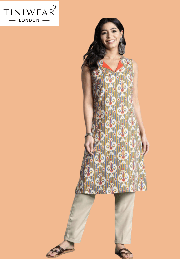 Ethnic Motif Sleeveless Kurti - Image 2