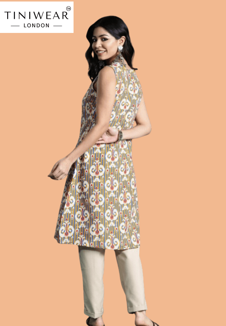 Ethnic Motif Sleeveless Kurti - Image 5