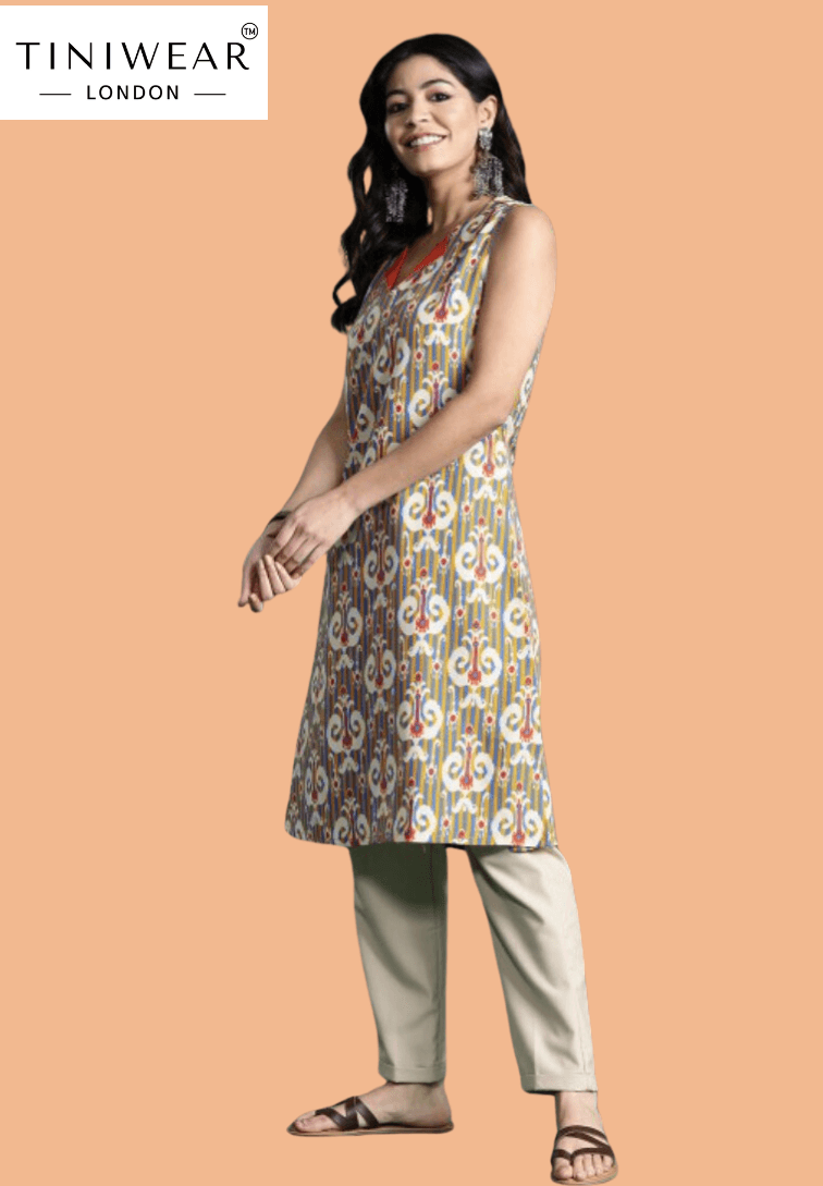 Ethnic Motif Sleeveless Kurti - Image 3