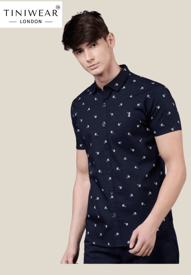 Navy Blue Slim Fit Shirt