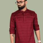 Maroon - Mandarin Collar Kurta