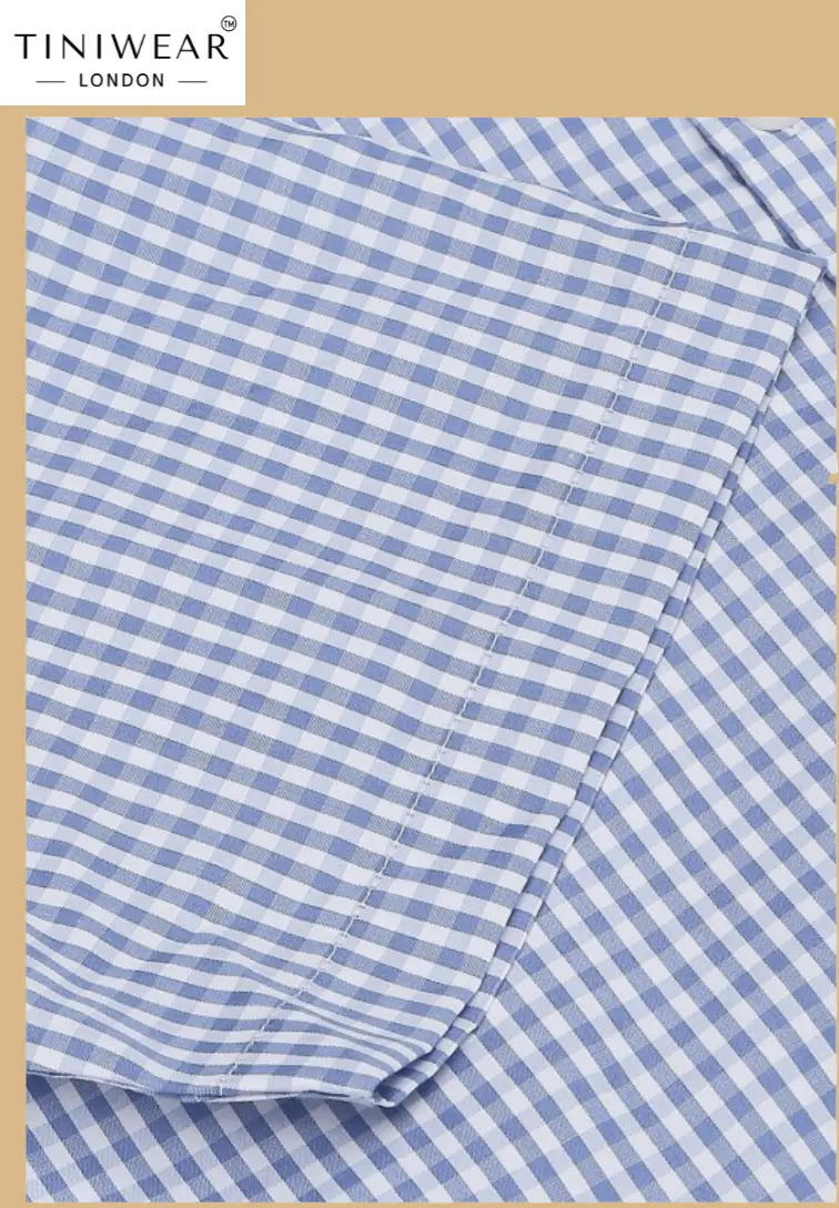 Slim Fit Blue Check Shirt - Image 4