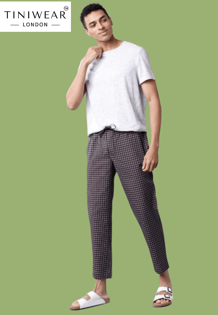 Black Checked Lounge Pants - Image 4