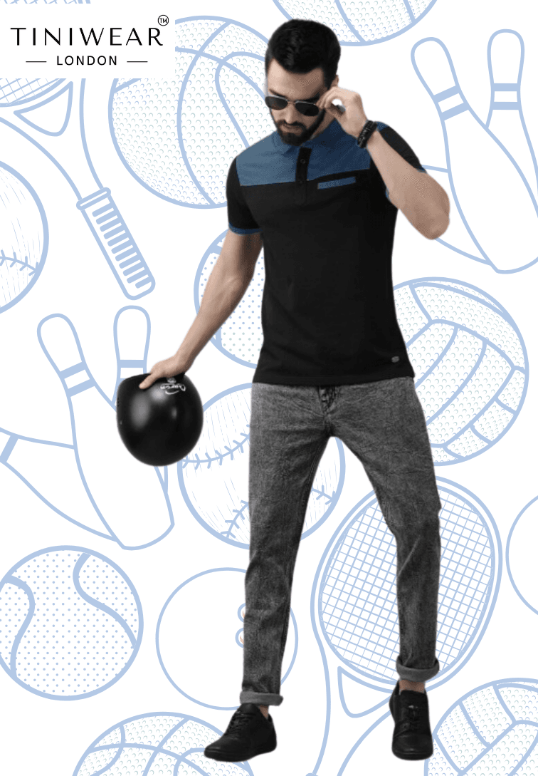 Polo Collar - Colourblocked Tshirt - Image 2