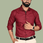 Maroon Collar Formal Shirt