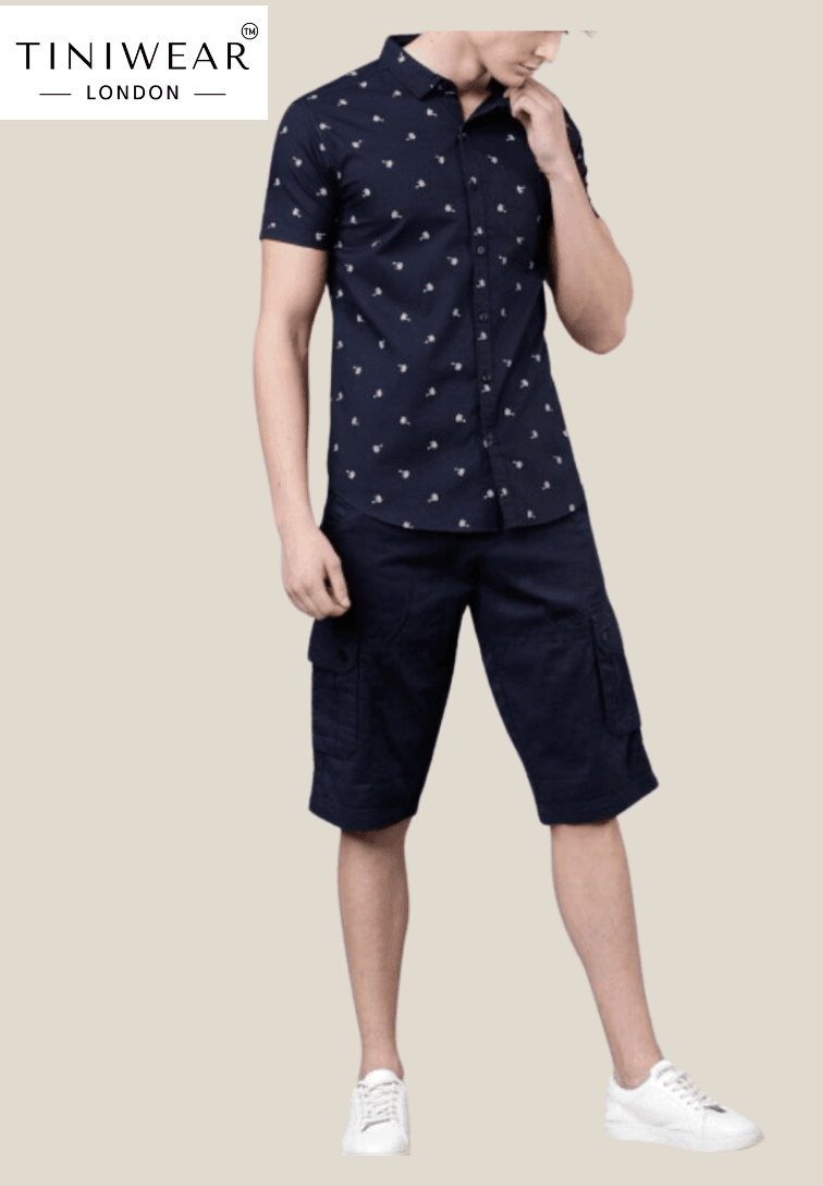 Navy Blue Slim Fit Shirt - Image 3