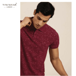 Polo Collar Sports T-Shirt - Maroon