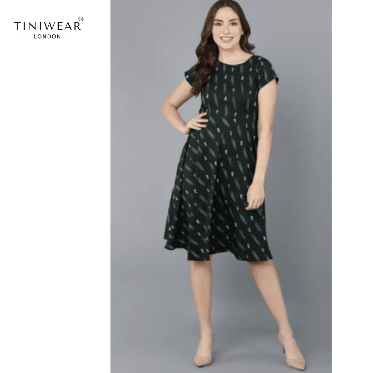 Flared Green Dress