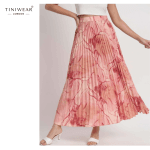Abstract Print Pink Skirt