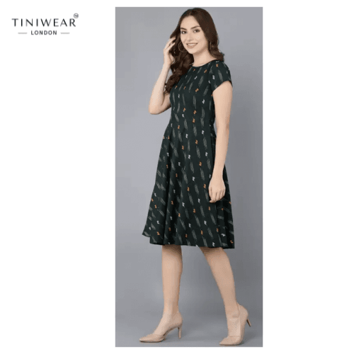 Flared Green Dress - Image 4