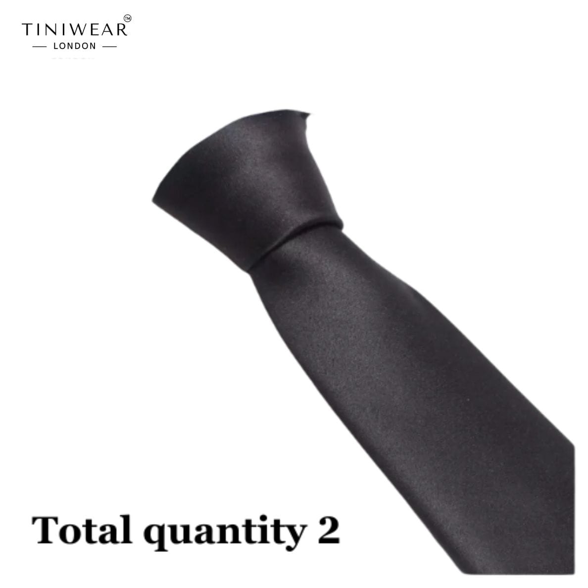 Solid Black Tie - 2 pieces