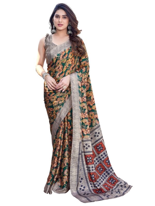 Green Floral Malgudi Saree