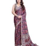 Blue Floral Malgudi Saree