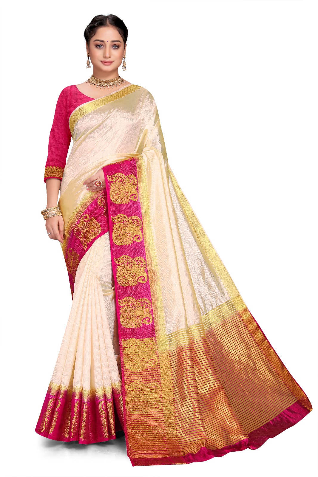 Scarlet Silk Symphony Kanjivaram Silk Saree Sri Lanka
